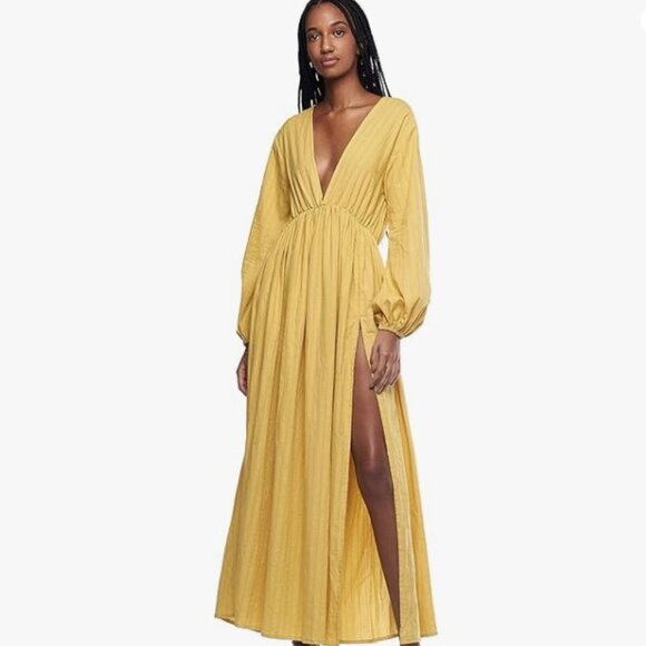 Elegant Yellow Maxi Dress - Picture 2 of 11